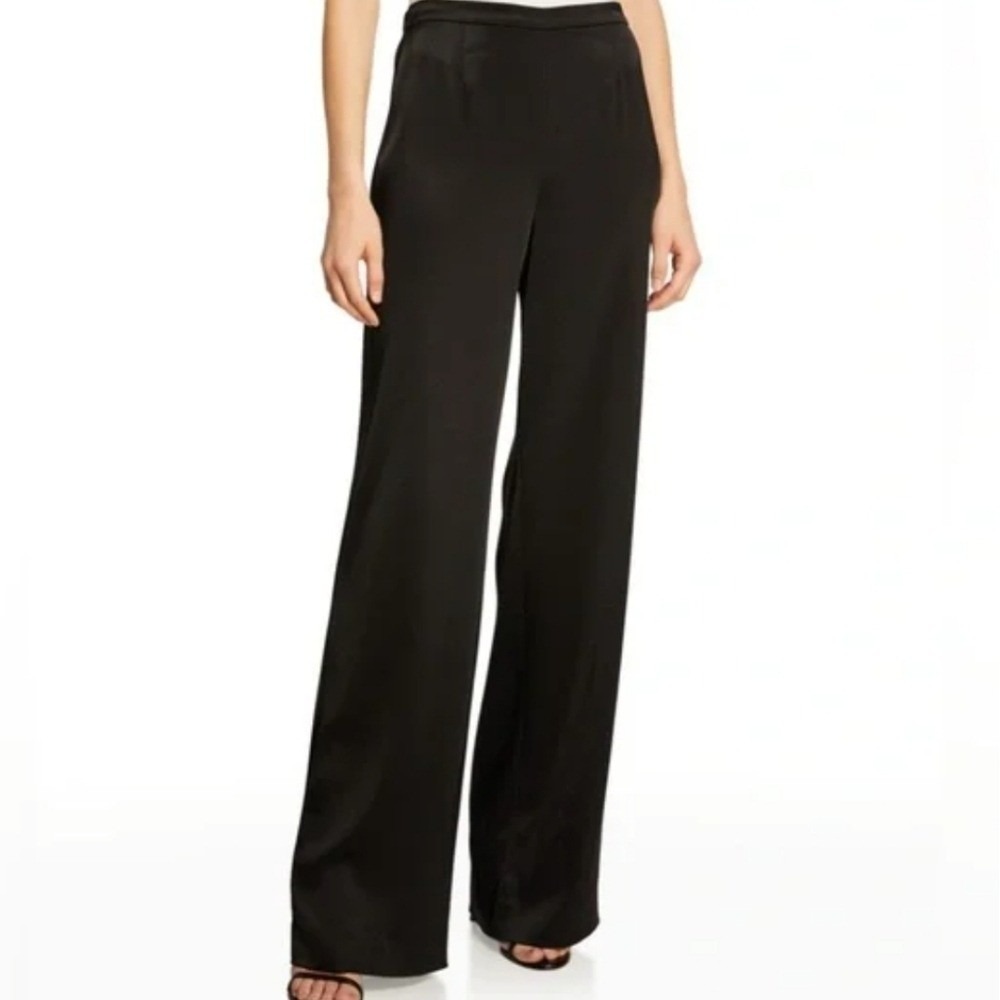 St. John Evening by Marie Gray Satin Black Straight Leg Pants Demure 16